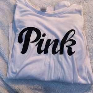 Pink/Victoria secret white long sleeve